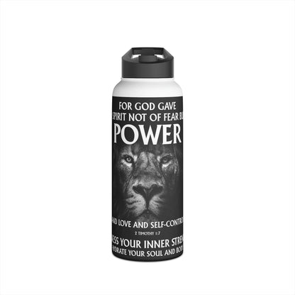 "Courage & Power" - Stainless Steel Water Bottle