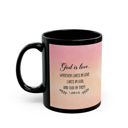 Inspirational "Living in Love Enhances Spiritual and Emotional Well-Being" Black Coffee Mug (11oz, 15oz)