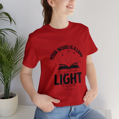 "Lamp to My Feet, Light to My Path" - Unisex Jersey Short Sleeve Tee