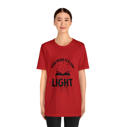 "Lamp to My Feet, Light to My Path" - Unisex Jersey Short Sleeve Tee