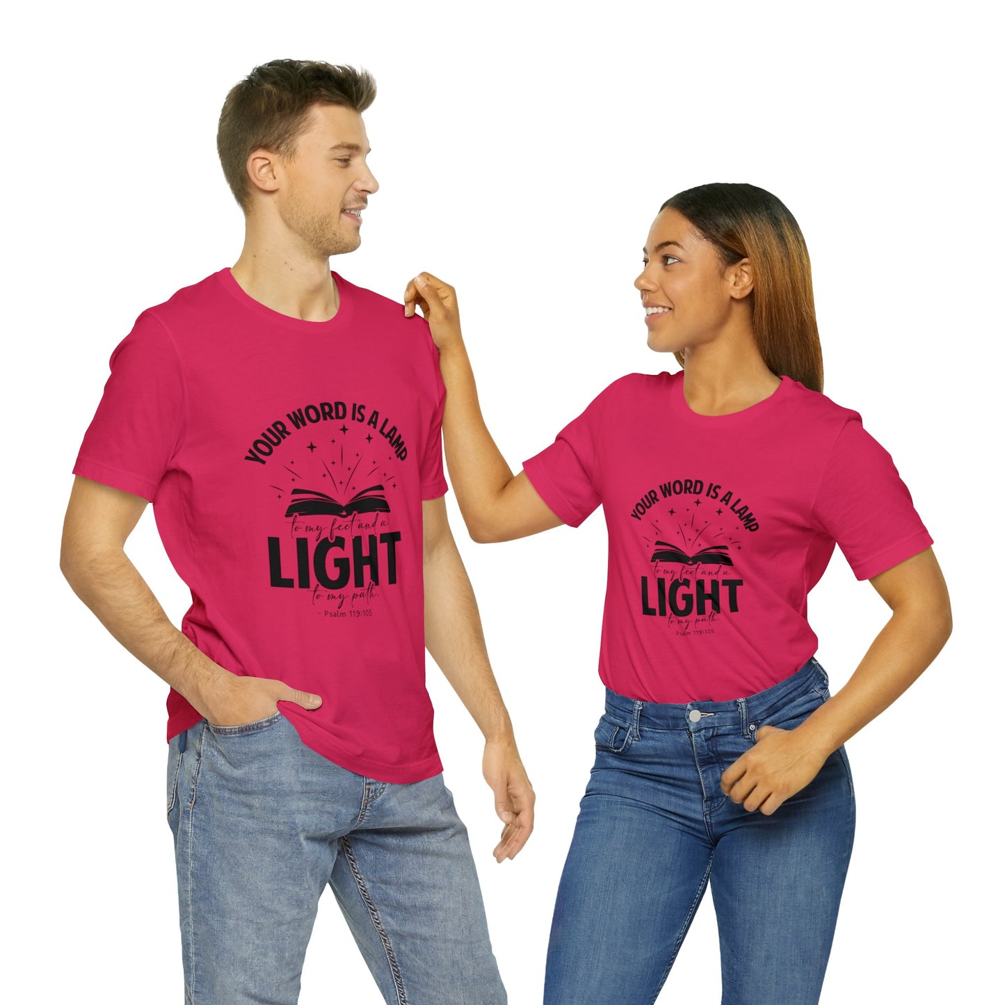 "Lamp to My Feet, Light to My Path" - Unisex Jersey Short Sleeve Tee