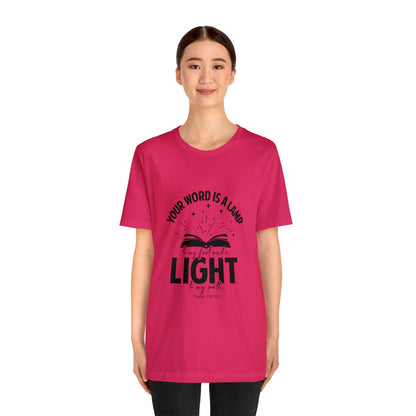 "Lamp to My Feet, Light to My Path" - Unisex Jersey Short Sleeve Tee