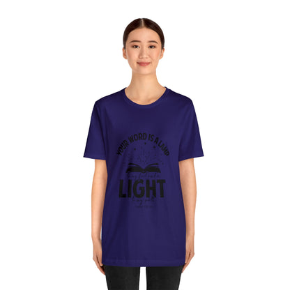 "Lamp to My Feet, Light to My Path" - Unisex Jersey Short Sleeve Tee