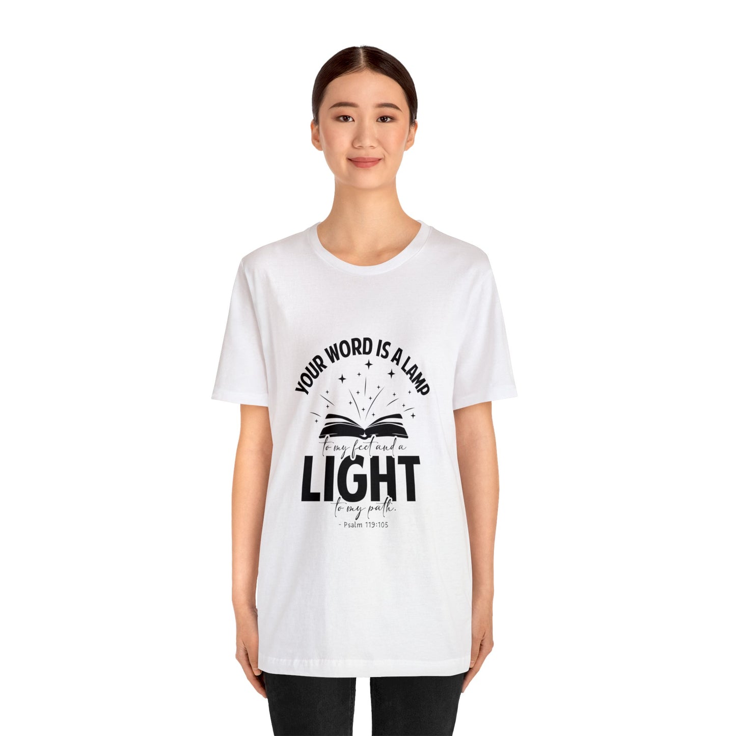 "Lamp to My Feet, Light to My Path" - Unisex Jersey Short Sleeve Tee