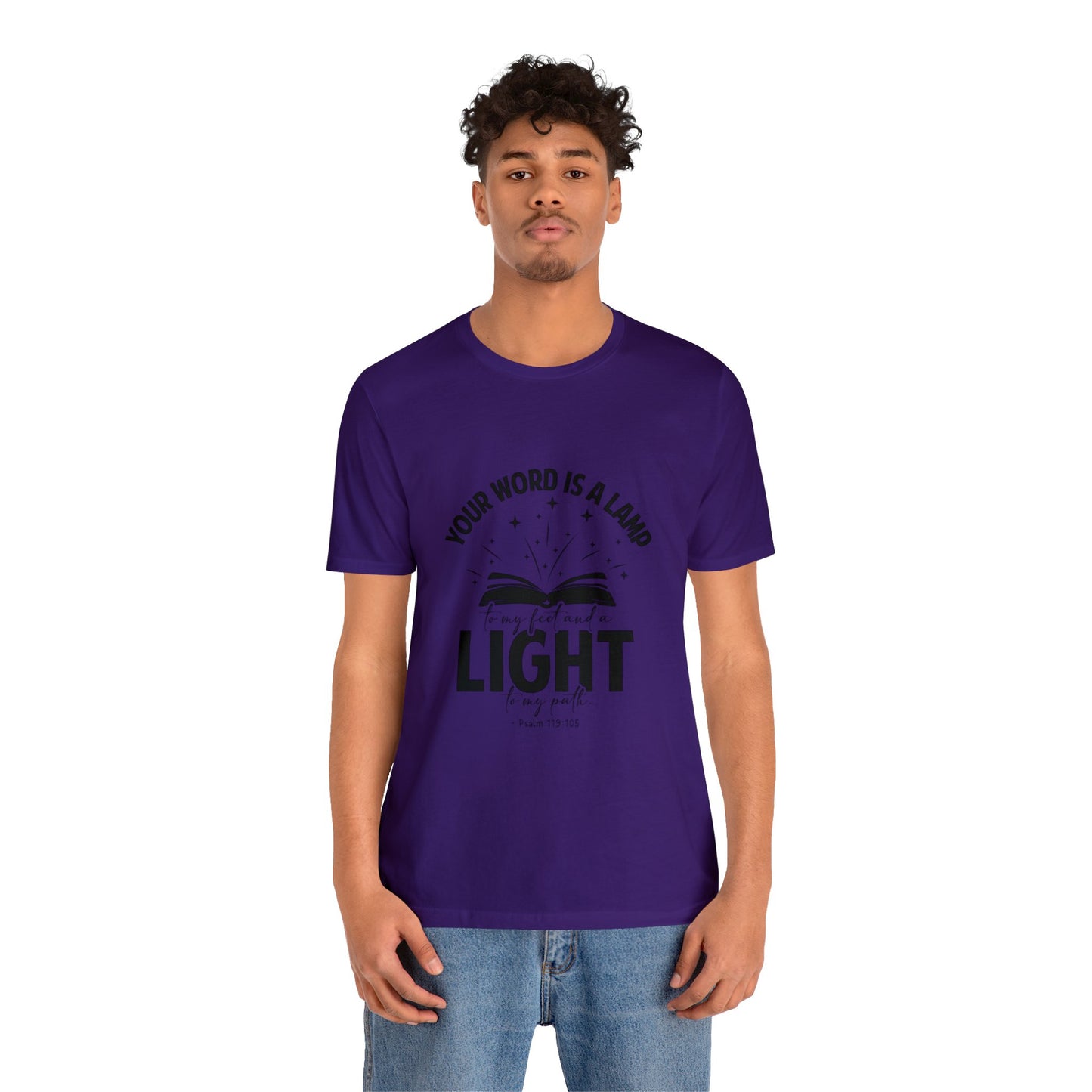 "Lamp to My Feet, Light to My Path" - Unisex Jersey Short Sleeve Tee