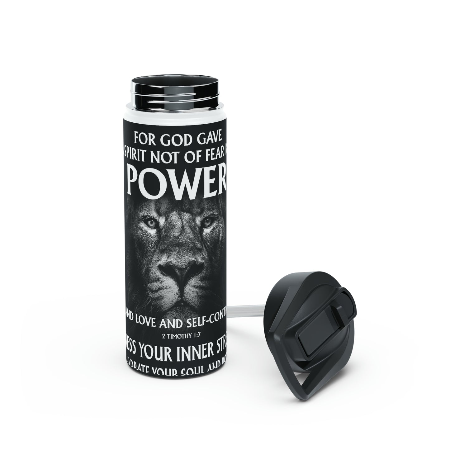"Courage & Power" - Stainless Steel Water Bottle