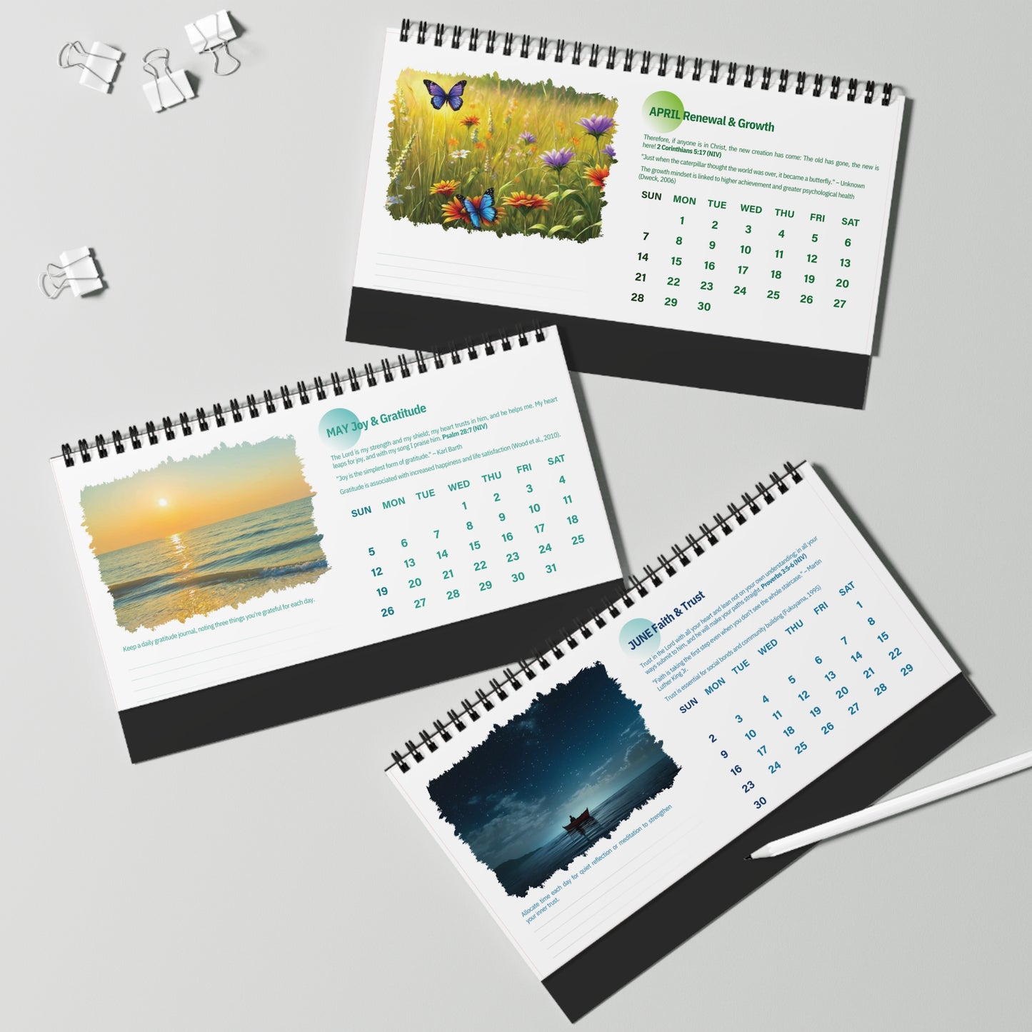 Scripted Mind Monthly Insights Desk Calendar