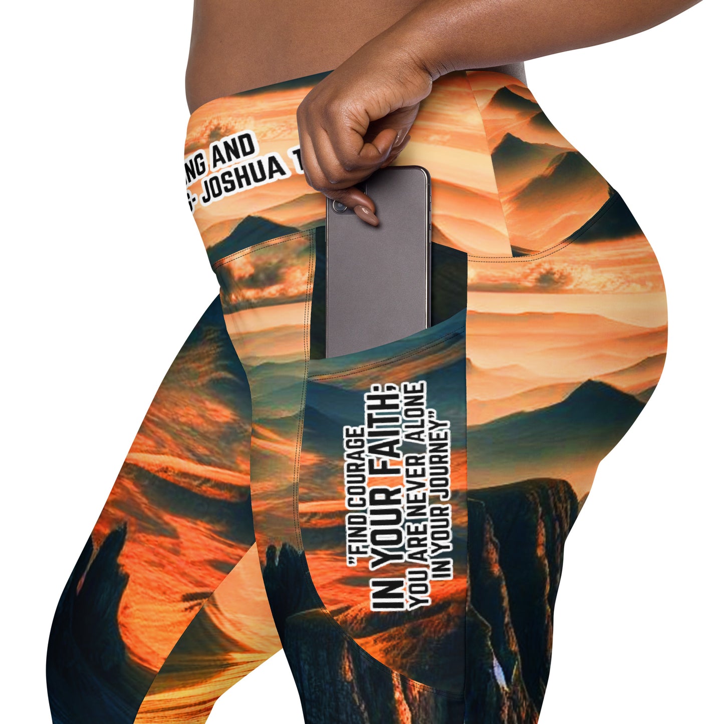 Crossover Leggings with Pockets - Courageous Spirit