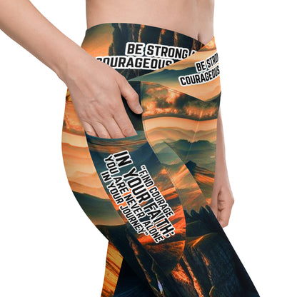Crossover Leggings with Pockets - Courageous Spirit
