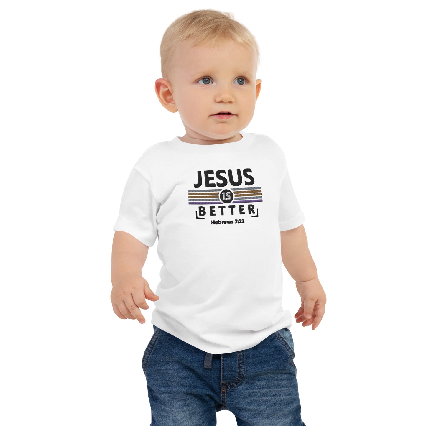 Baby Jersey Short Sleeve Tee - "Jesus is Better"