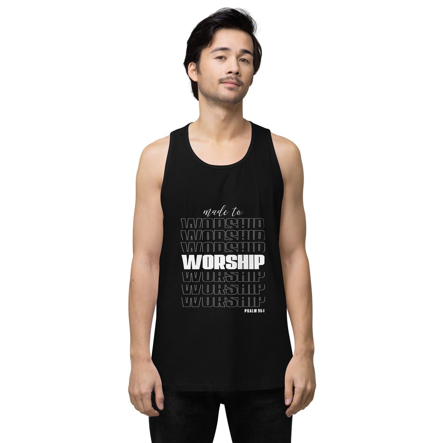 Made to worship Men’s premium tank top