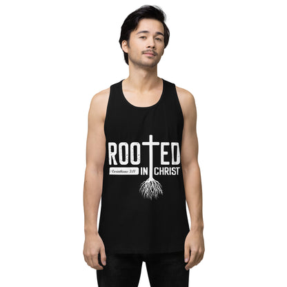 Rooted in Christ Men’s premium tank top