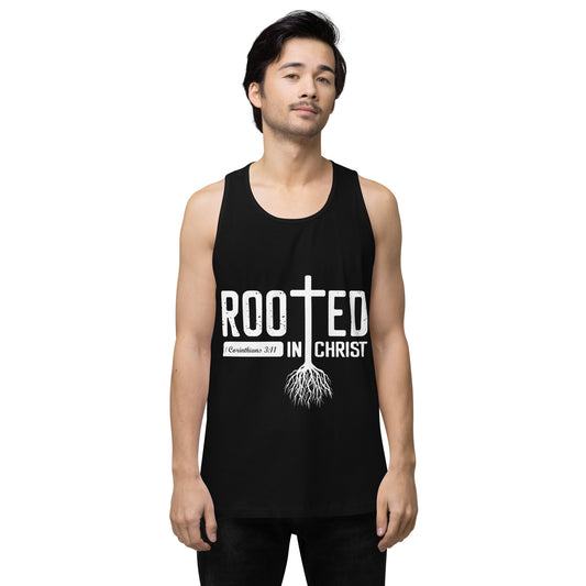 Rooted in Christ Men’s premium tank top