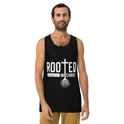Rooted in Christ Men’s premium tank top