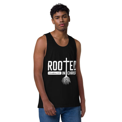 Rooted in Christ Men’s premium tank top