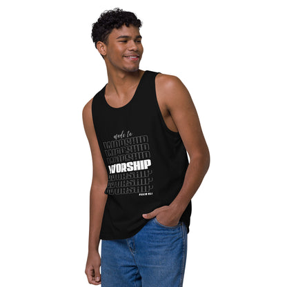 Made to worship Men’s premium tank top