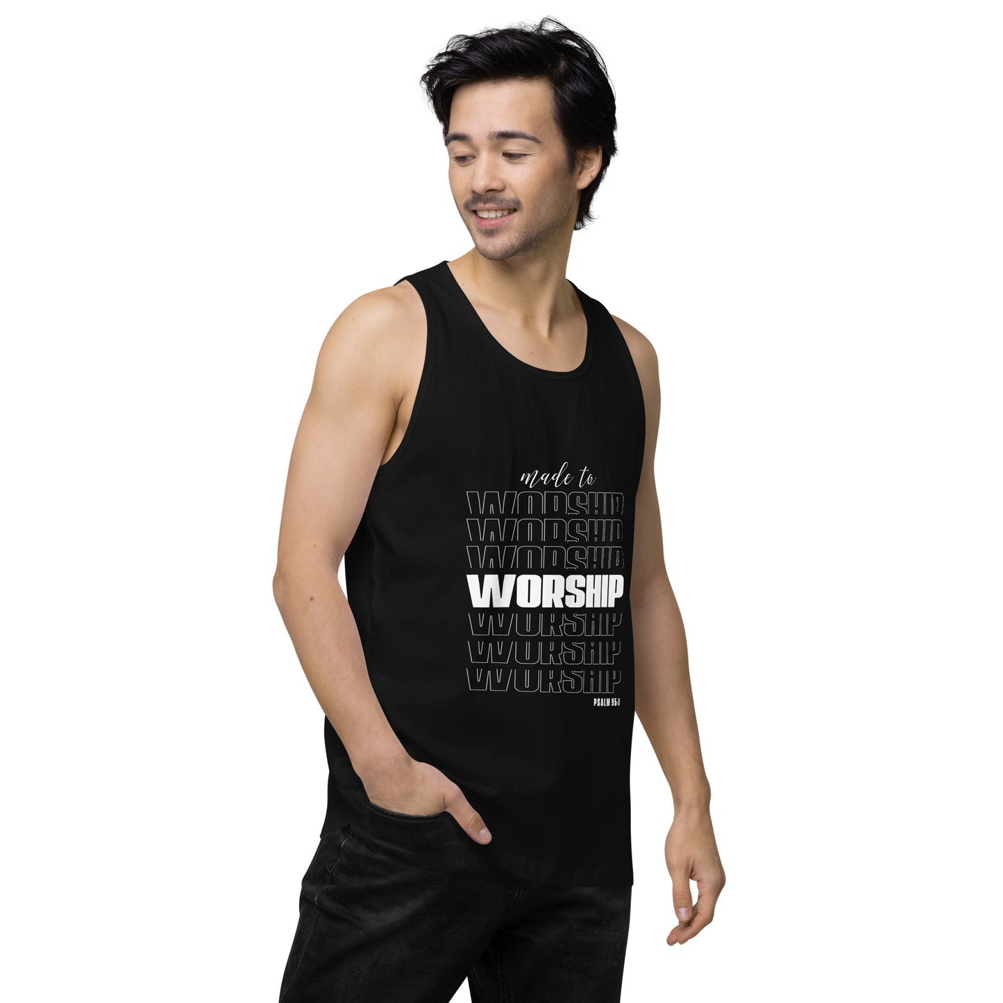 Made to worship Men’s premium tank top