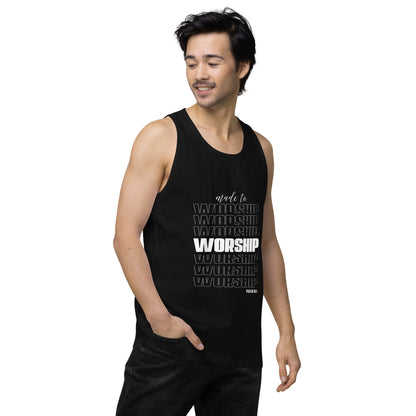 Made to worship Men’s premium tank top
