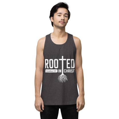 Rooted in Christ Men’s premium tank top