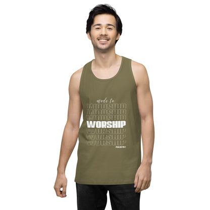 Made to worship Men’s premium tank top