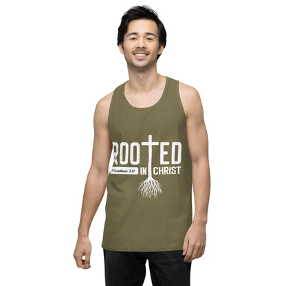 Rooted in Christ Men’s premium tank top