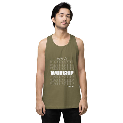 Made to worship Men’s premium tank top