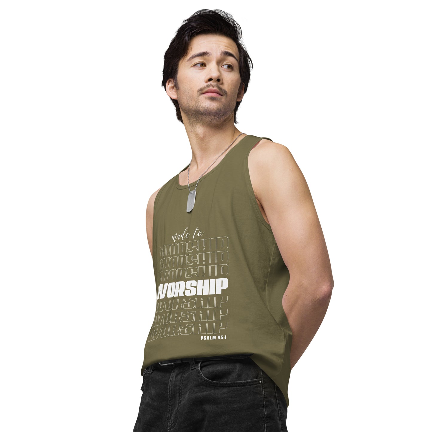 Made to worship Men’s premium tank top
