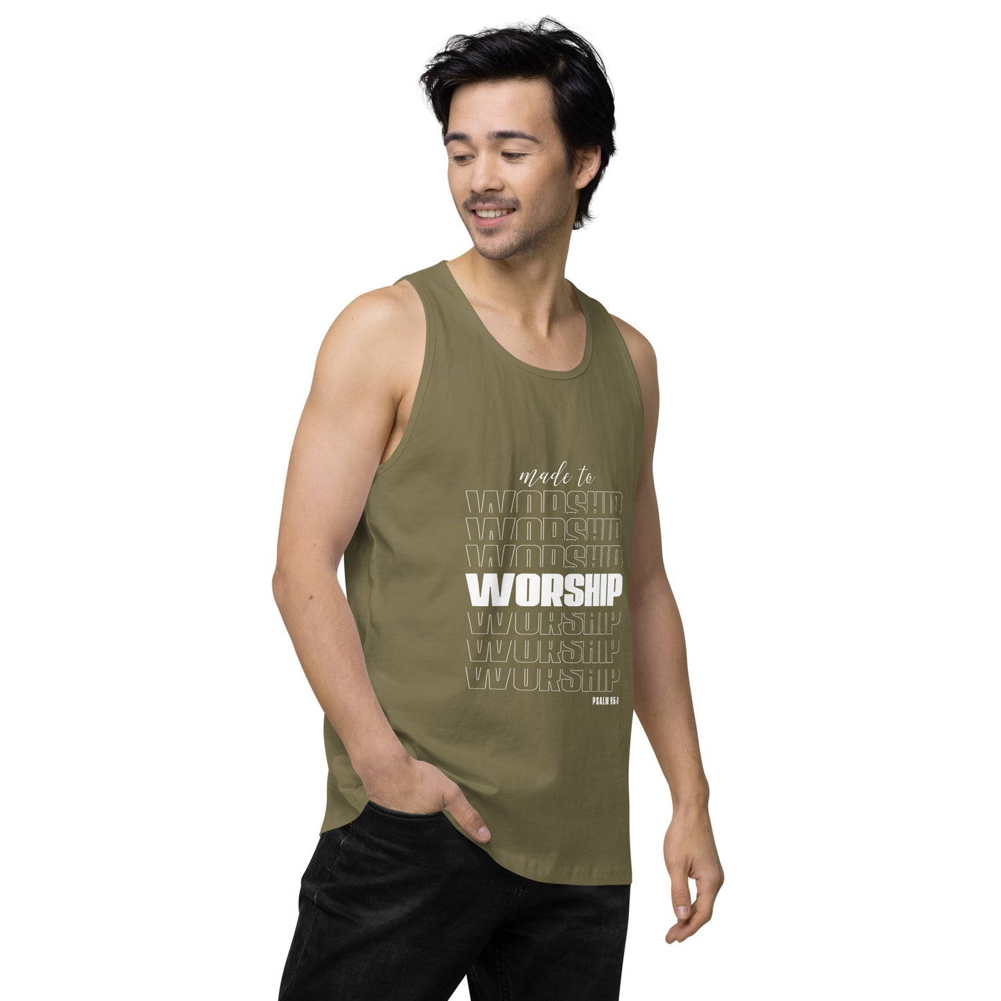 Made to worship Men’s premium tank top