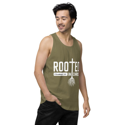 Rooted in Christ Men’s premium tank top