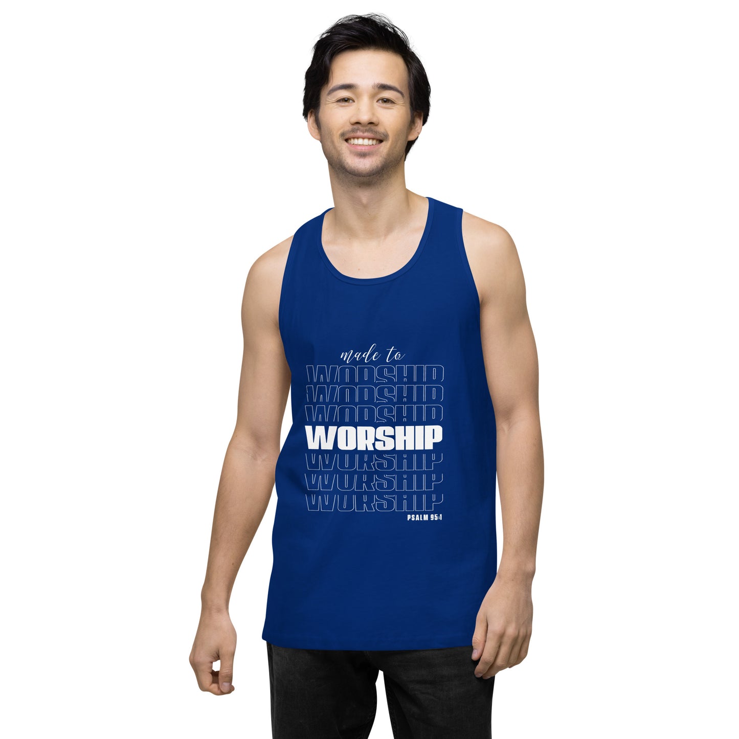 Made to worship Men’s premium tank top