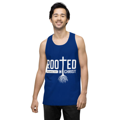 Rooted in Christ Men’s premium tank top