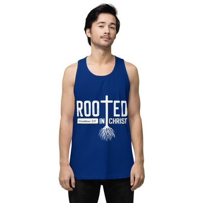 Rooted in Christ Men’s premium tank top