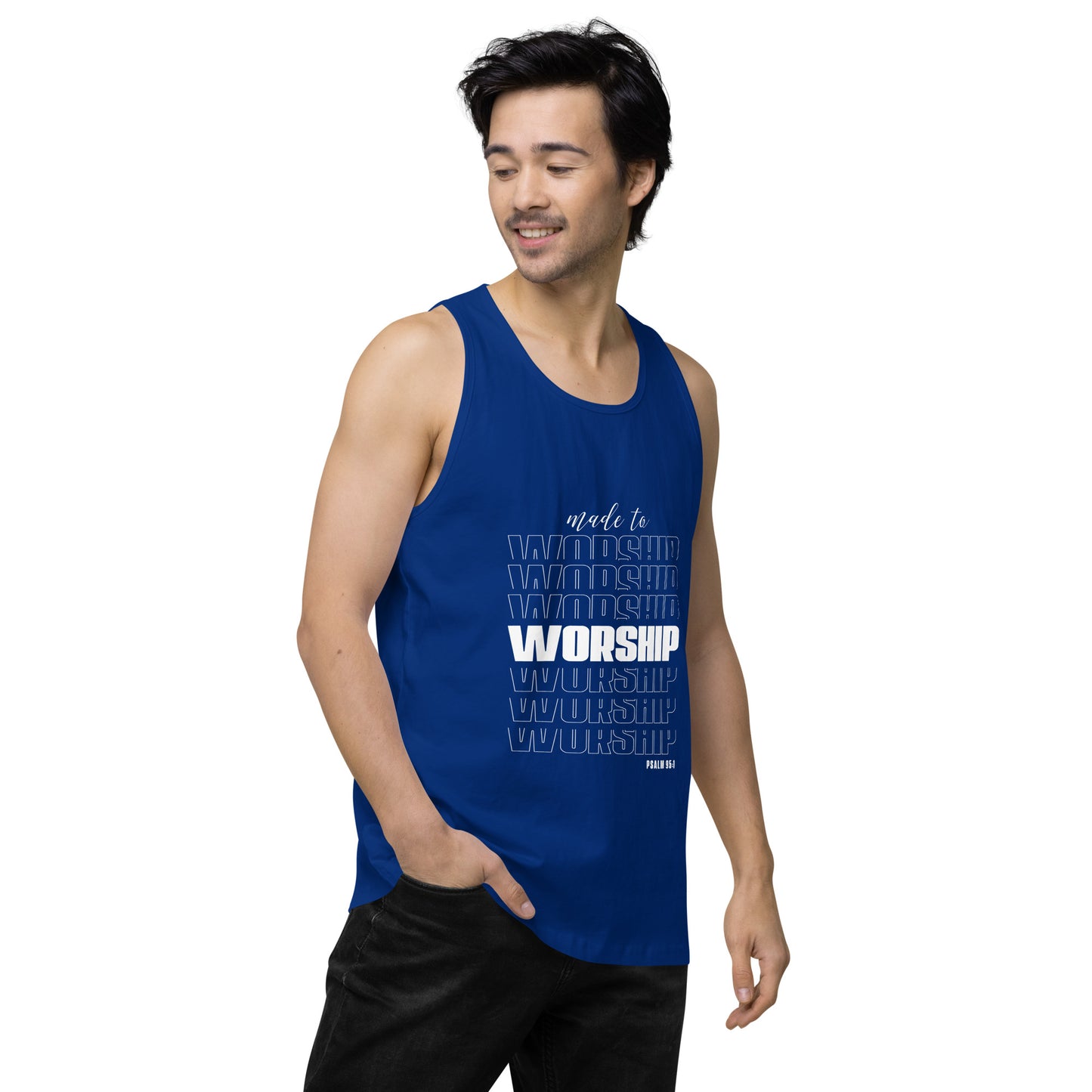 Made to worship Men’s premium tank top